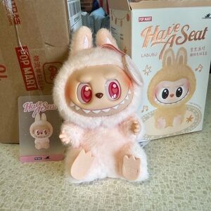 Labubu Plush with Pink Eyes Authentic